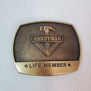 1996 Belt Buckle Handyman Club Of America Life Member Hammer Vintage